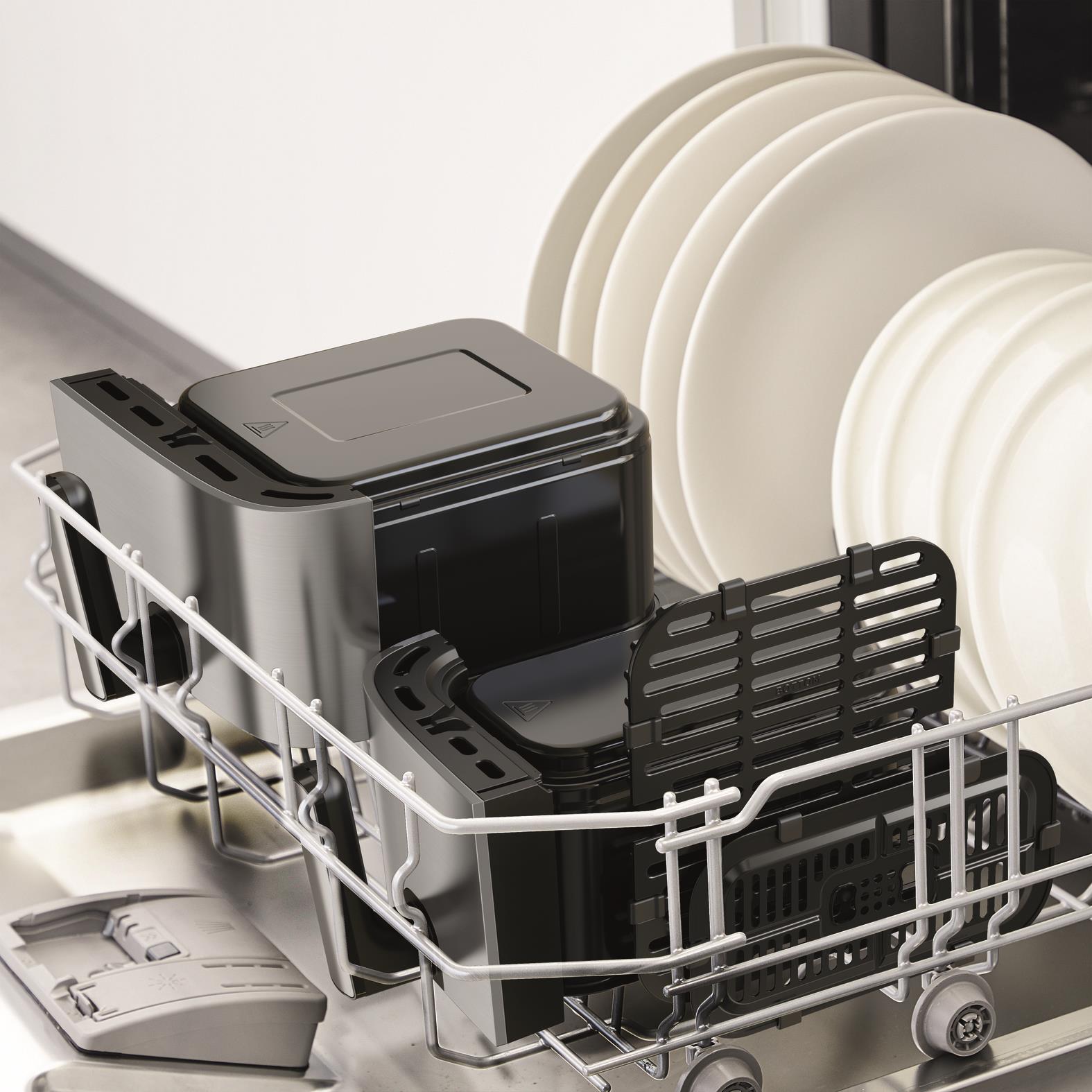 Tefal Dual Easy Fry & Grill EY905D Doppel-Heißluftfritteuse 8,3 l 2700 W Edelstahl