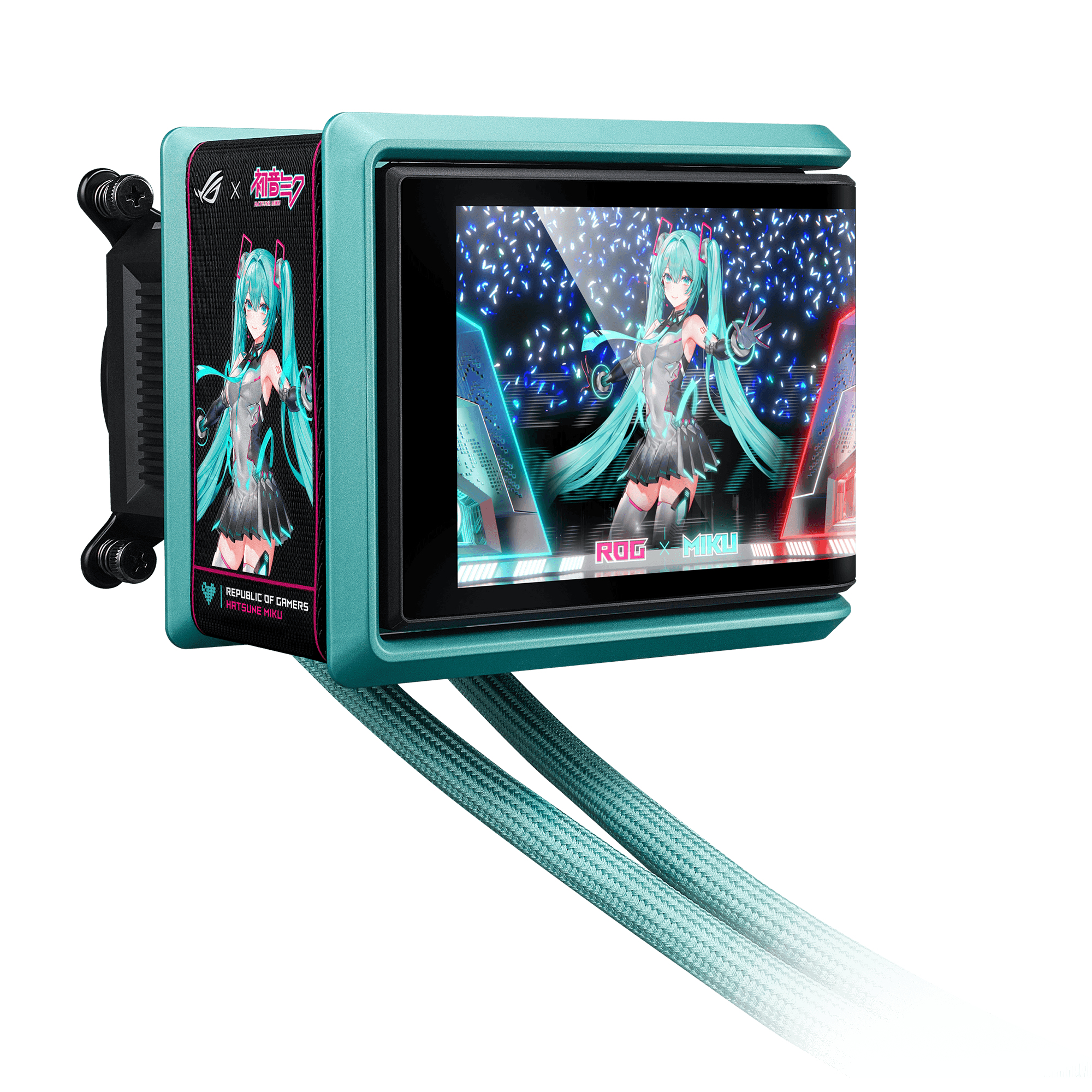 ASUS ROG RYUO IV SLC 360 ARGB MIKU All-in-One-Flüssigkeitskühler Schwarz, Türkis