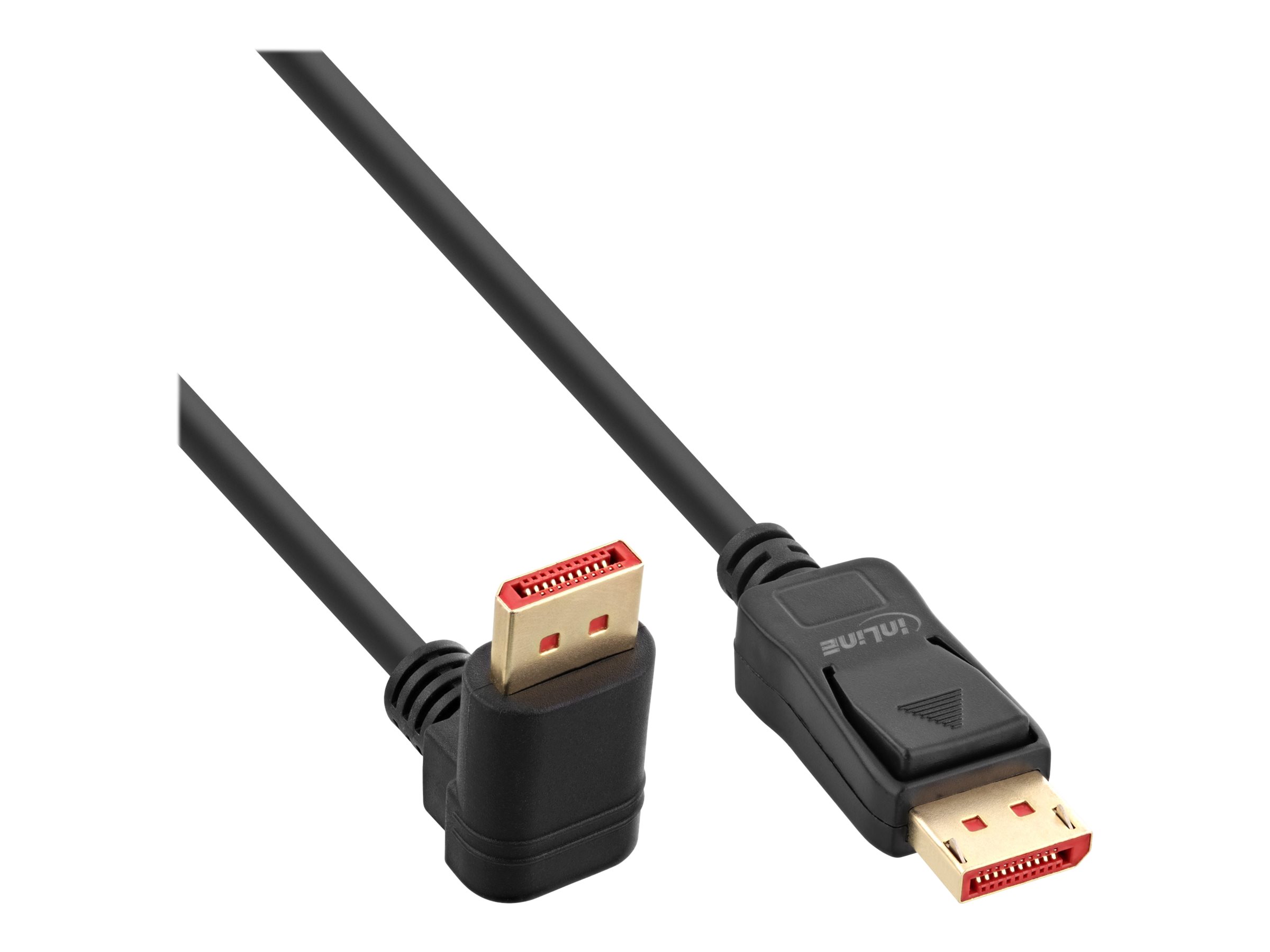 InLine DisplayPort 1.4 Kabel DisplayPort Stecker gerade auf DisplayPort Stecker abgewinkelt 2 m 8K Schwarz
