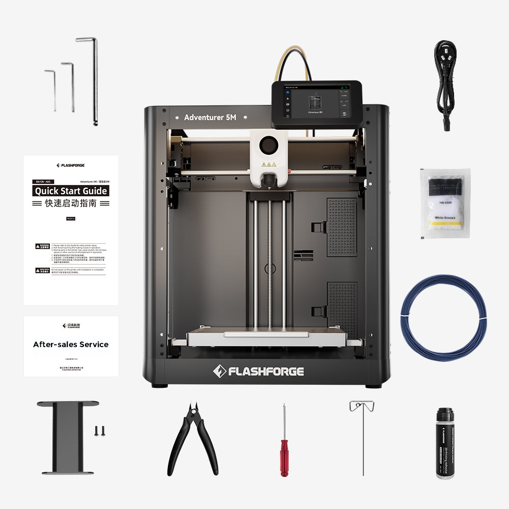 Flashforge Adventurer 5M 4,3" Touchscreen FFF 3D-Drucker Schwarz