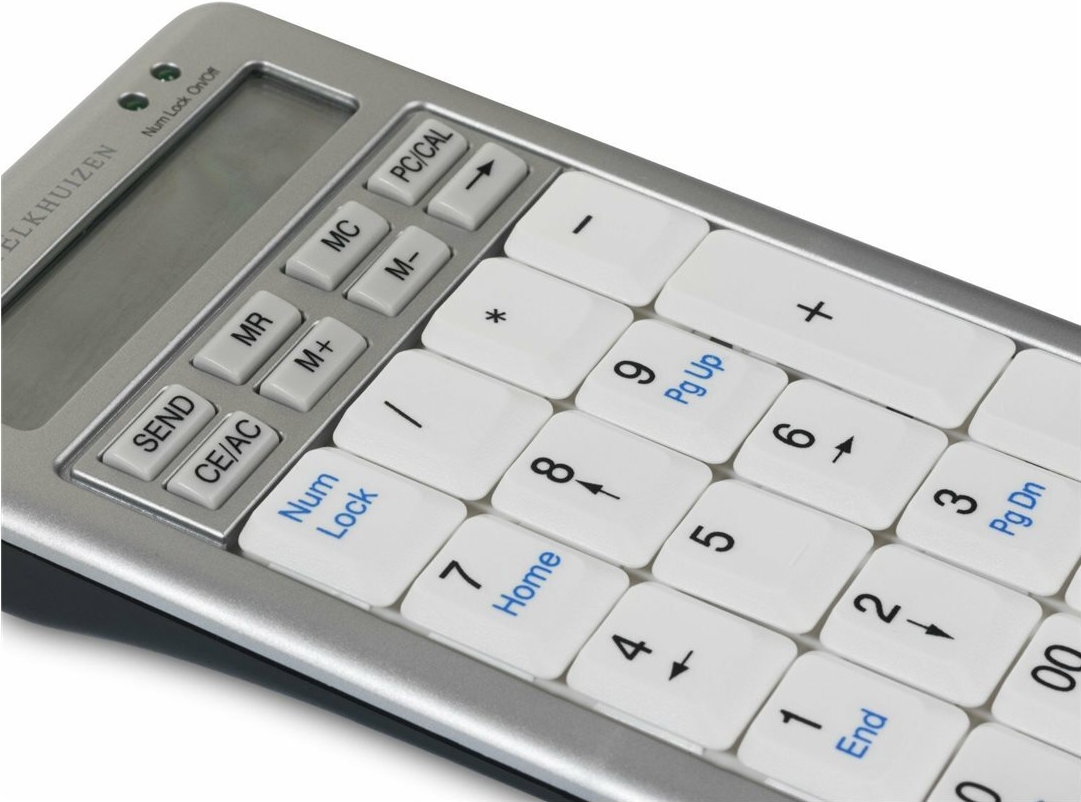 Bakker Elkhuizen S-board 840 Numeric Externer Ziffernblock USB mit Taschenrechnerfunktion Hellgrau/Weiß