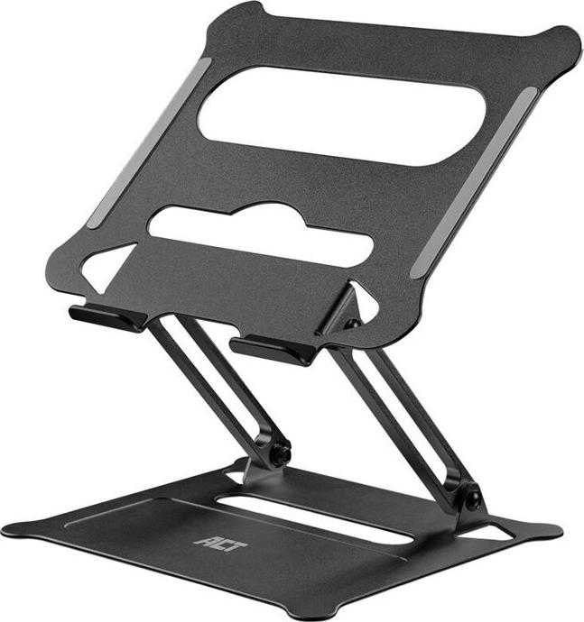 ACT Office Klappbarer Laptopständer Aluminium stufenlose Höhenverstellung bis 15,6" Schwarz
