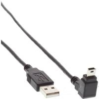 InLine® USB 2.0 Mini-Kabel, Stecker A an Mini-B Stecker (5pol.) unten abgewinkelt 90°, schwarz, 0,5m (34205)