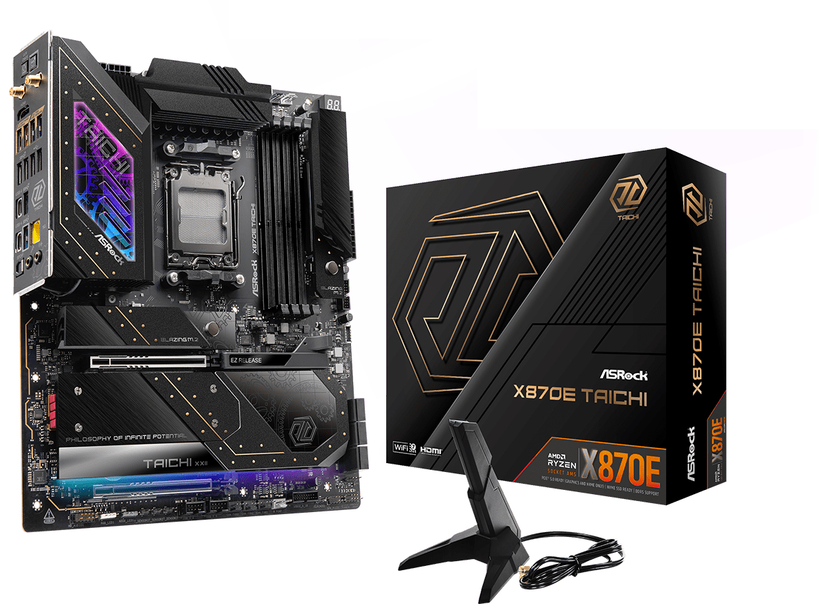 ASRock X870E Taichi Mainboard Sockel AM5 AMD X870E E-ATX Mehrfarbig
