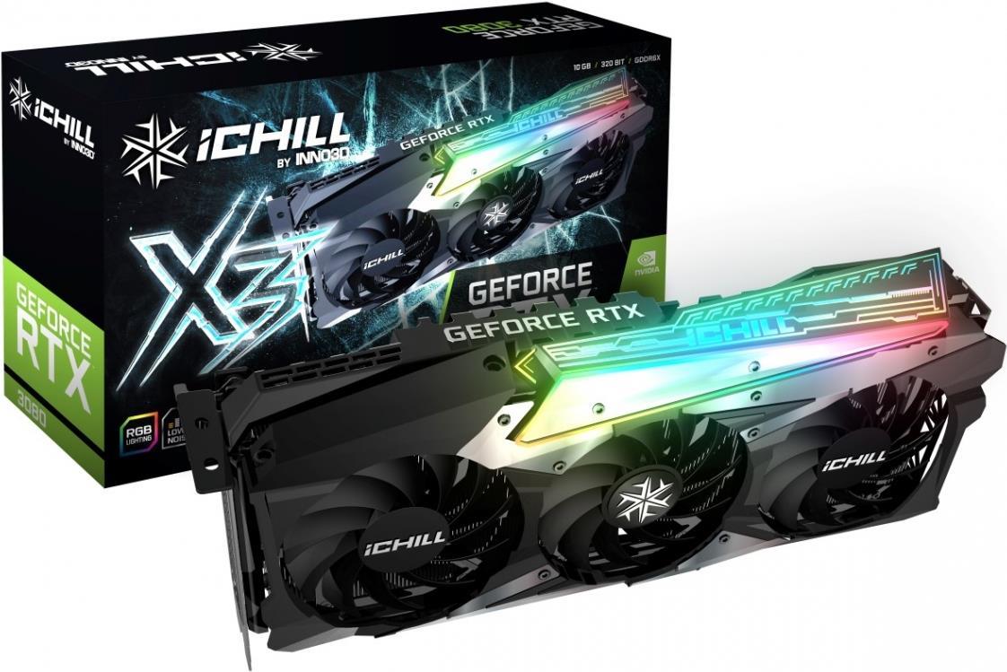 Inno3D GeForce RTX 3080 iCHILL X3 LHR - Grafikkarten - GF RTX 3080 - 10 GB GDDR6X - PCIe 4.0 x16 - HDMI, 3 x DisplayPort