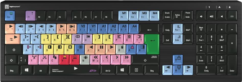 Logickeyboard LKB-MCOM4-A2PC-DE Tastatur USB QWERTZ Deutsch Schwarz (LKB-MCOM4-A2PC-DE)