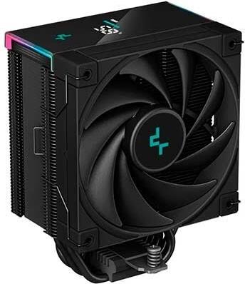 DeepCool AK500S Digital. Typ: Luftkühlung, Lüfterdurchmesser: 12 cm, Maximaler Luftstrom: 68,99 cfm, Maximum Luftdruck: 2,19 mmH2O. Breite: 96 mm, Tiefe: 125 mm, Höhe: 160 mm. Produktfarbe: Schwarz (R-AK500S-BKADMN-G)