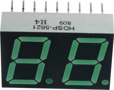 Broadcom 7-Segment-Anzeige Grün 14.22 mm 2.1 V Ziffernanzahl: 2 HDSP-5621 (HDSP-5621)
