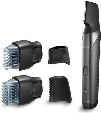 Panasonic ER-GY60. Minimum Haarlänge: 0,5 mm, Maximum Haarlänge: 1 cm, Stufe präzise: 0,5 mm. Produktfarbe: Schwarz, Material Messer: Edelstahl. Energiequelle: Akku, Betriebsdauer: 50 min, Ladezeit: 1 h. Breite: 33 mm, Tiefe: 47 mm, Höhe: 204 mm (ER-GY60-H503)