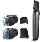 Panasonic ER-GY60. Minimum Haarlänge: 0,5 mm, Maximum Haarlänge: 1 cm, Stufe präzise: 0,5 mm. Produktfarbe: Schwarz, Material Messer: Edelstahl. Energiequelle: Akku, Betriebsdauer: 50 min, Ladezeit: 1 h. Breite: 33 mm, Tiefe: 47 mm, Höhe: 204 mm (ER-GY60-H503)