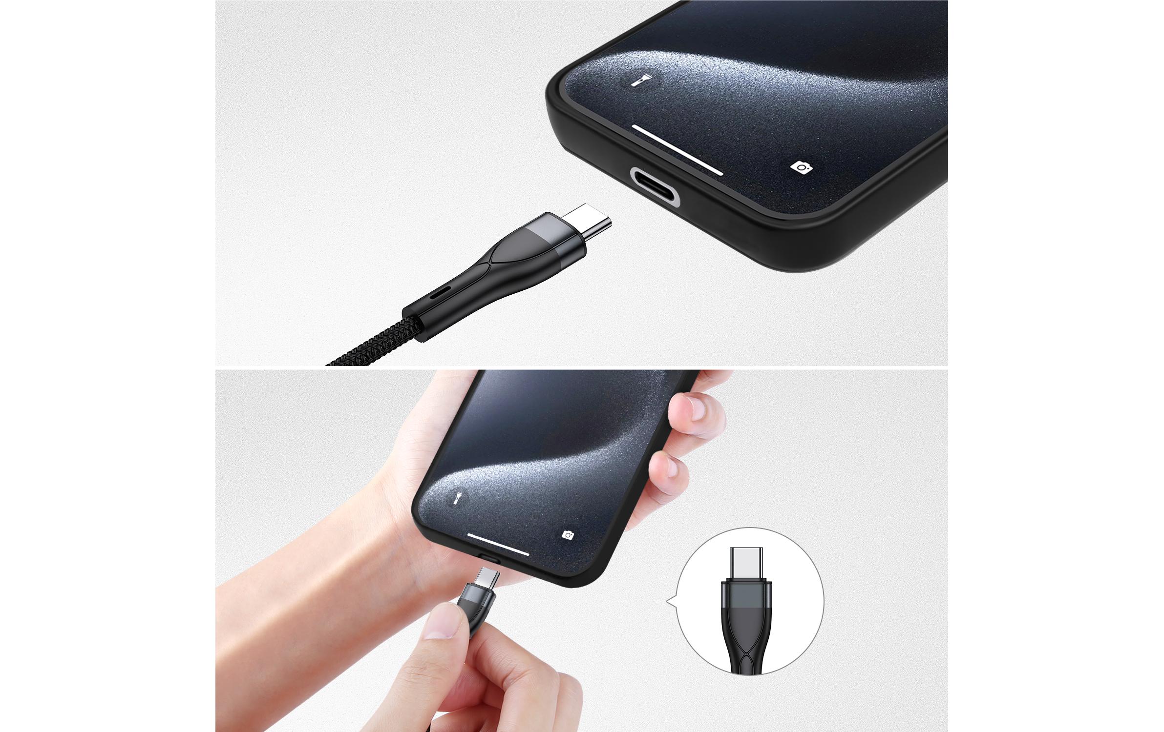 4smarts 541023 Multi-Ladekabel 4in2 USB A/USB C auf USB C/Micro USB-A/Lightning 1,2 m Schwarz