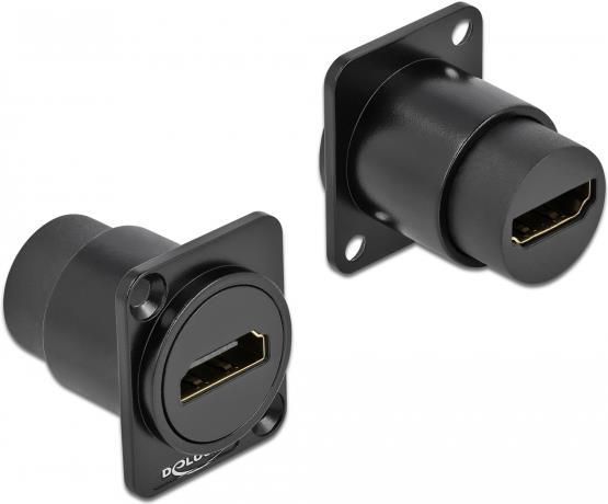 DeLOCK D-Type Module HDMI-A female to female - Modulares Faceplate-Snap-In - an Schalttafel montierbar - HDMI - Schwarz