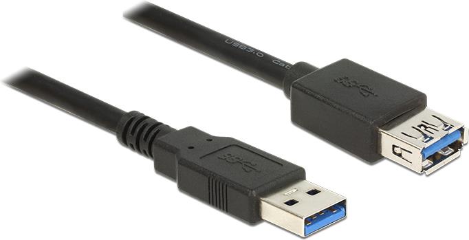 DELOCK Verlängerungskabel USB 3.0 Typ-A Stecker > USB 3.0 Typ-A Buchse 1,5 m schwarz