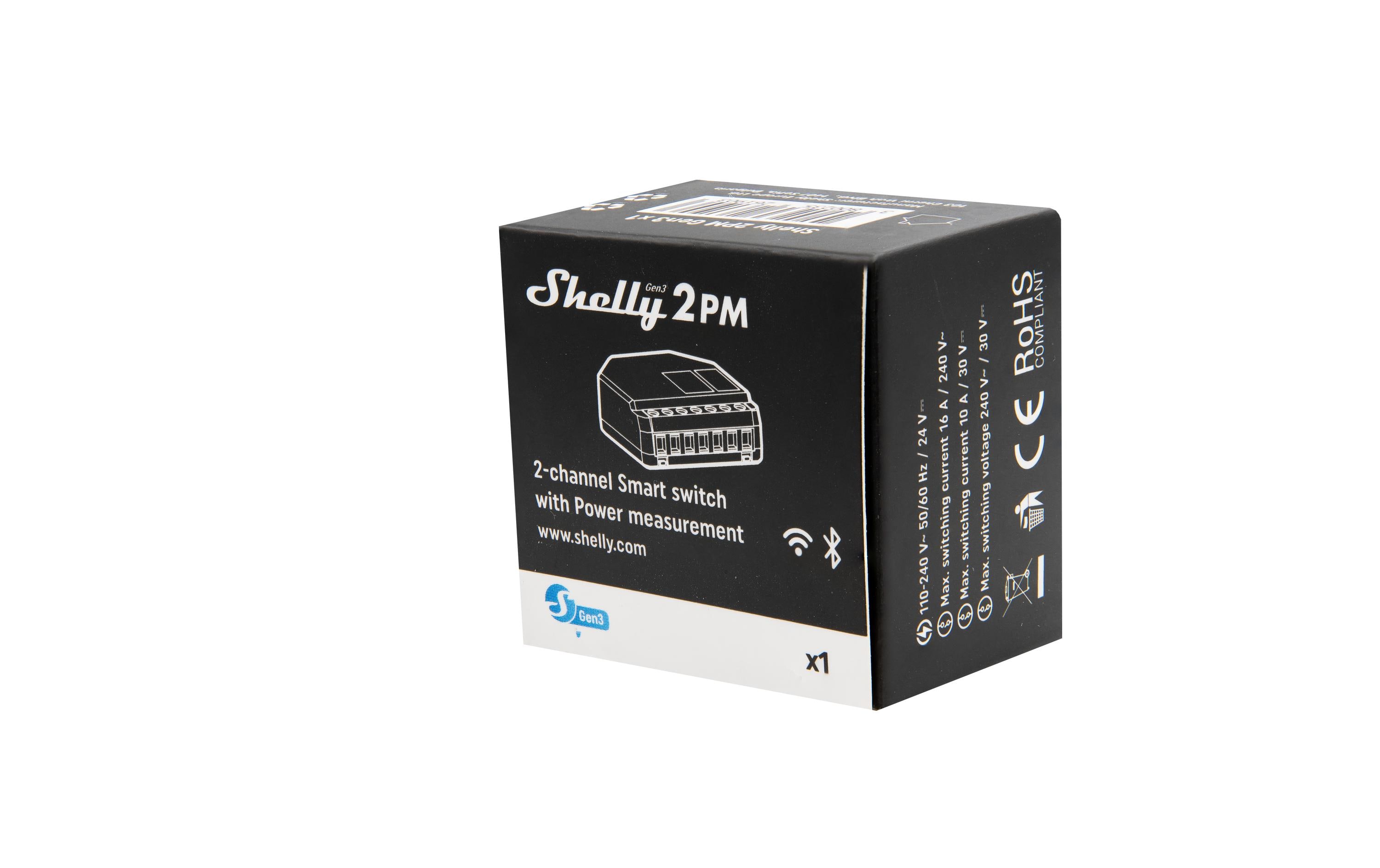 Shelly 2PM Gen3 Schalt-Messaktor 2er-Set Schwarz
