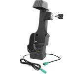 RAM Mounts Form-Fit Halteschale (Schlüsselverriegelung) für Zebra TC8300 Diese RAM Mounts Form-Fit (Schlüsselverriegelung) Halteschale ist für Zebra TC8300 geeignet.Die Halteschale wird durch einen 5.5mm DC-Anschluss mit Strom versorgt und lädt das Gerät in dem Dock auf.Peripheriegeräte werden über den integrierten USB-A Anschluss unterstützt.Zur Einlage des Gerätes wird der obere Teil der Halteschale nach oben gedrückt und das passende Gerät eingelegt.Dank der Sprungfeder gestützten Konstruktion liegt das Gerät fest und sicher in der Halteschale und wird zusätzlich aufgeladen.Die Rückseite der Gerätehalteschale ist für die Aufnahme einer Diamond (Trapez) Basisplatte (nicht im Lieferumfang enthalten) vorbereitet.Produktmerkmale RAM Mounts RAM-HOL-ZE26PDLU:Sprungfeder-Konstruktion für leichtes Einlegen und einfache EntnahmeLadefunktionAbschließbar mit SchlüsselAnschlussbuchse: 5.5mm DCAusgangsbuchse: USB-A 2.0 (Peripheriegerät - 500mAh @ 5V)Eingangsspannung: 5.4VEingangs-Kabellänge: ca. 100 cmAusgangs-Kabellänge: ca. 25 cmZertifikate: FCC, CE & RoHSZusätzlicher Hinweis: Abgebildete Geräte gehören nicht zum Lieferumfang.Es wird ausschließlich die RAM-HOL-ZE26PDLU Halteschale geliefert. (RAM-HOL-ZE26PDLU)
