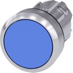 Siemens Drucktaster Frontring Metall, Hochglanz, Betätiger flach Blau SIRIUS ACT 3SU1050-0AB50-0AA0 1 St. (3SU1050-0AB50-0AA0)