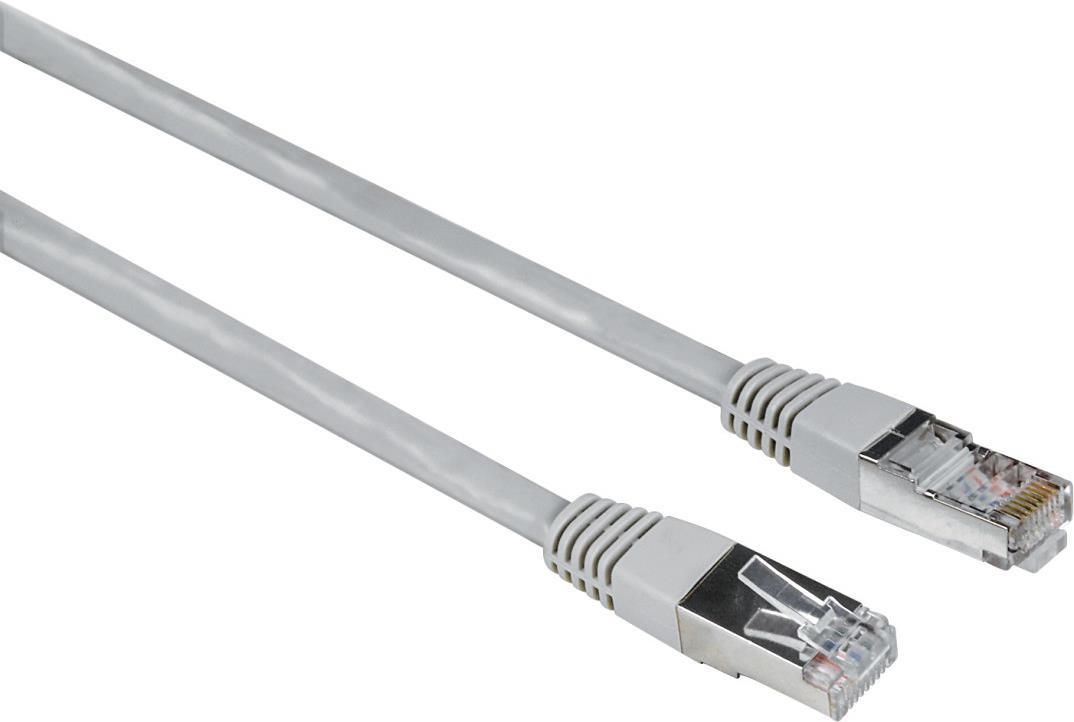 Hama 00200916 RJ45 Netzwerkkabel, Patchkabel CAT 5e F/UTP 3 m Grau PVC-Mantel, verdrillte Paare 1 St. (00200916)