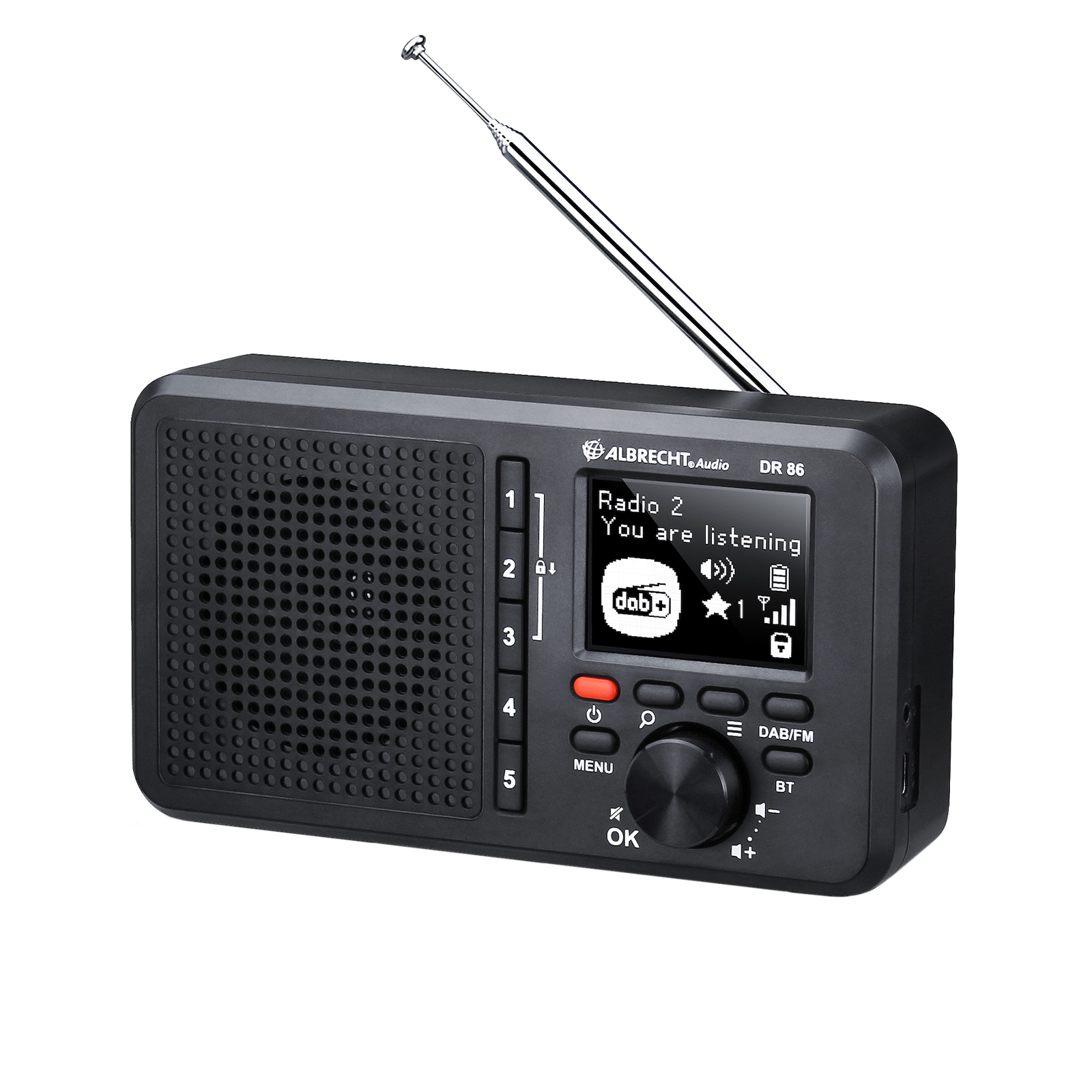 Albrecht DR 86 Tragbares Radio DAB+ FM Schwarz