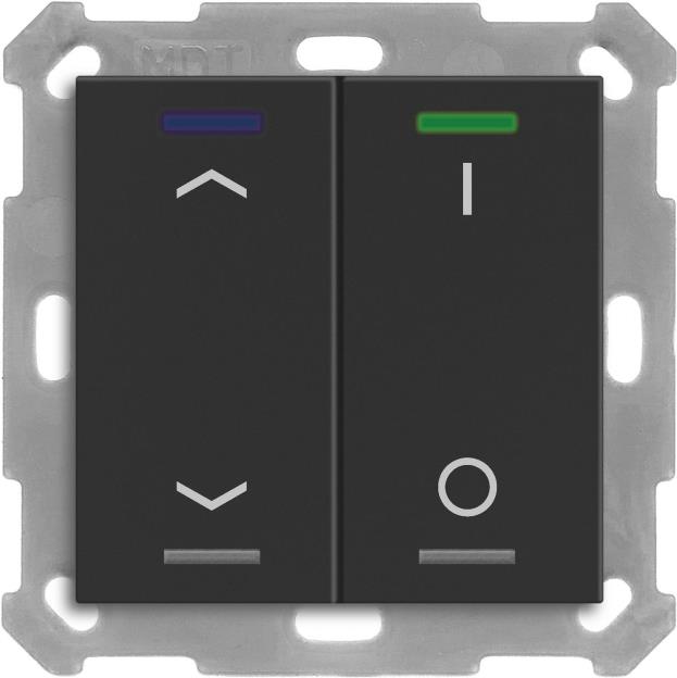 MDT BE-TAL55T206.C1 KNX Taster Light 55 2f RGBW Temperatursensor sw matt Jal_Sch 1 (BE-TAL55T206.C1)