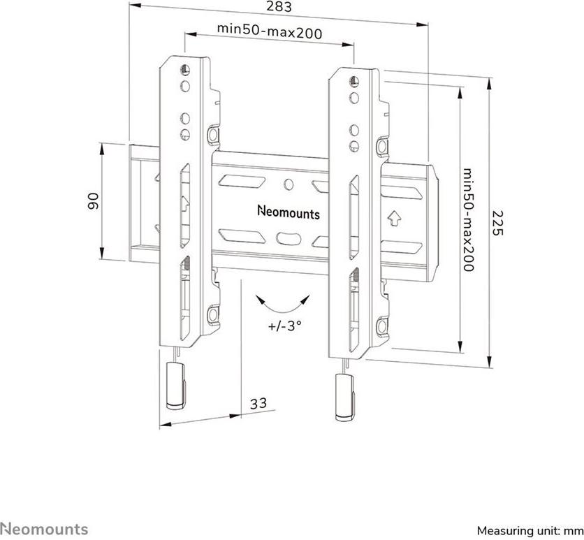 Neomounts WL30S-850BL12 Wandhalterung 24-65" Stahl Schwarz
