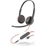 Poly - Plantronics Blackwire C3225 - 3200 Series - Headset - On-Ear - kabelgebunden - 3,5 mm Stecker, USB-C - Geräuschisolierung (209751-201)