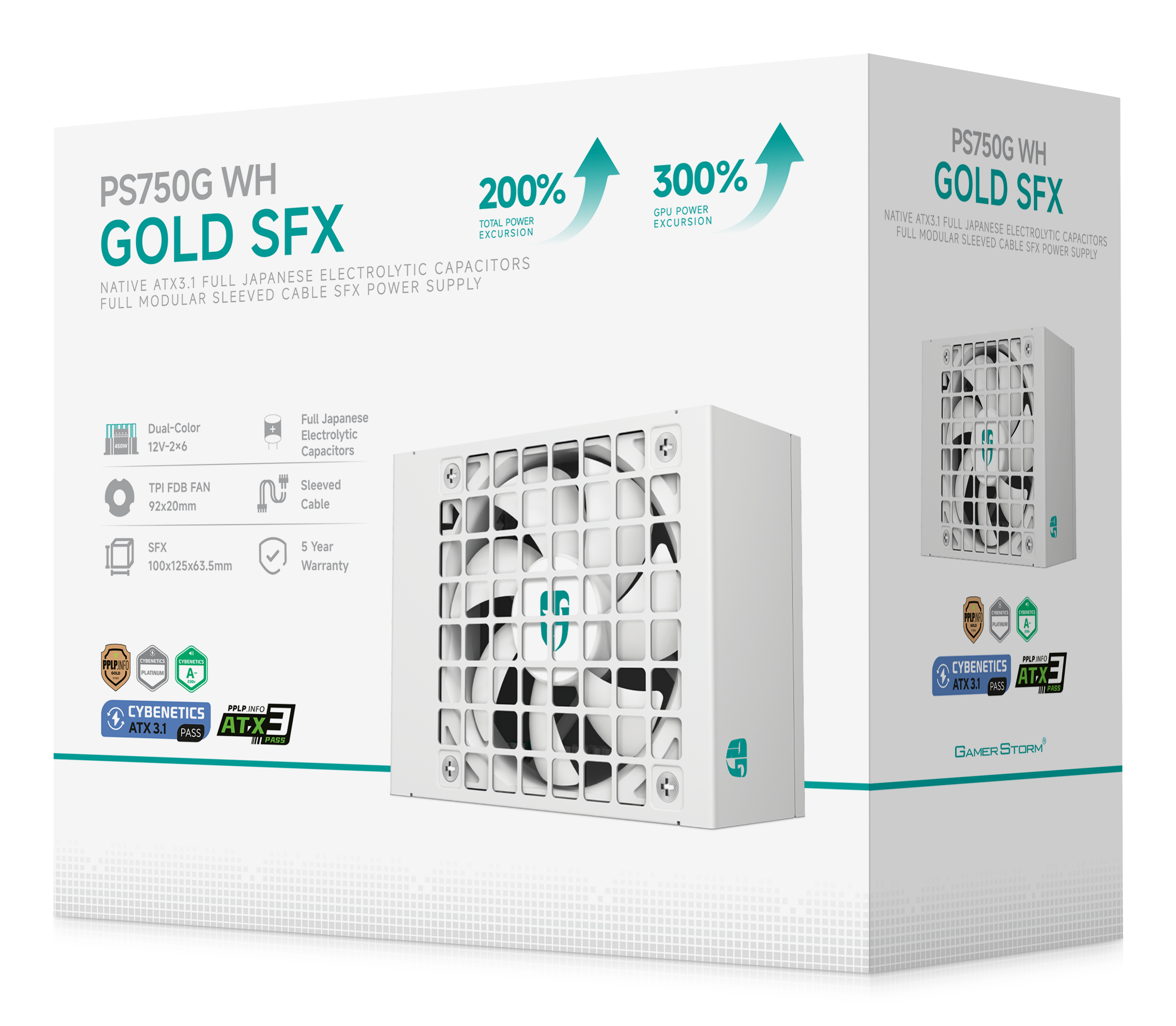 DeepCool PS750G WH SFX 750W ATX 3.1 Full Modular 80 PLUS Gold Weiß