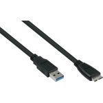 Alcasa UK30P-AMB-010S USB Kabel 1 m USB 3.2 Gen 1 (3.1 Gen 1) USB A Micro-USB B Schwarz (UK30P-AMB-010S)
