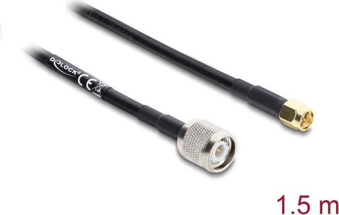 Delock Antennenkabel TNC Stecker zu SMA Stecker RG-58 1,5 m (91359)