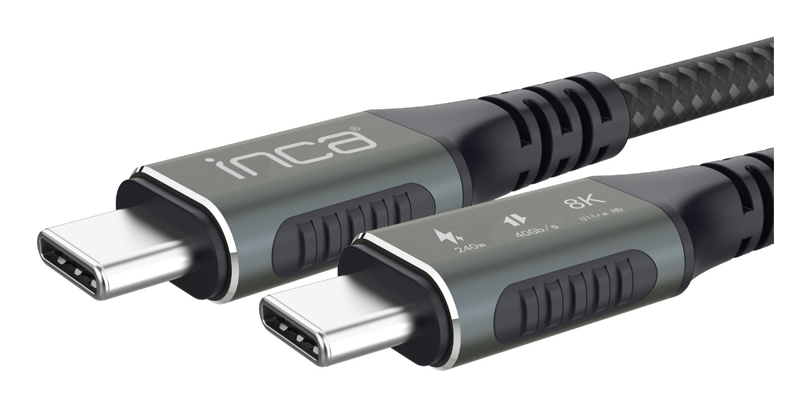 INCA ITCT-40 USB-C Kabel USB4 40 Gbit/s 240 W 8K 0,8 m Schwarz