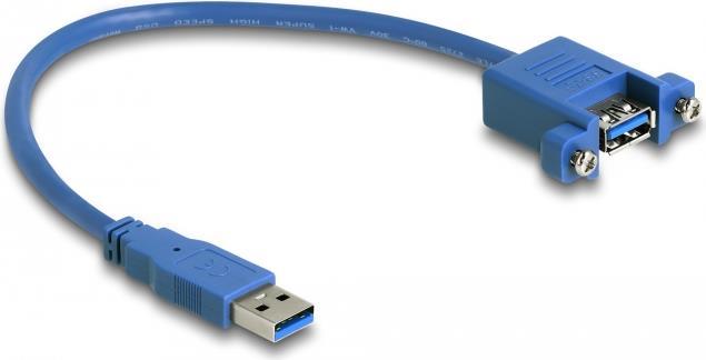 Delock Kabel USB 3.0 Typ-A Stecker > USB 3.0 Typ-A Buchse zum Einbau 25 cm (86994)