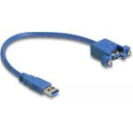Delock Kabel USB 3.0 Typ-A Stecker > USB 3.0 Typ-A Buchse zum Einbau 25 cm (86994)