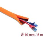 Delock Kabelschutzschlauch mit schwarzer Verschleißanzeige selbstschließend doppellagig 5 m x 19 mm orange (19028)