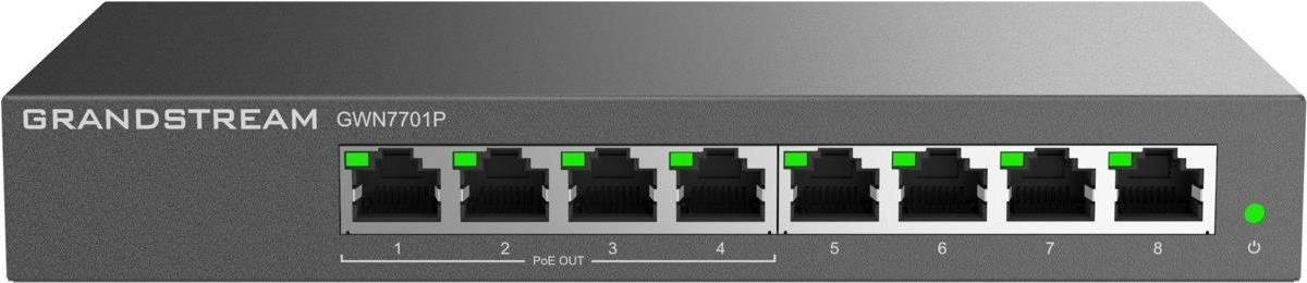 Grandstream Networks GWN7701P Netzwerk-Switch Unmanaged Gigabit Ethernet (10/100/1000) Power over Ethernet (PoE) Schwarz (GWN7701P)