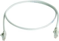 Telegärtner 100009372 RJ45 Netzwerkkabel, Patchkabel CAT 5e 15.0 m Grau Flammwidrig, mit Knickschutztülle 1 St.