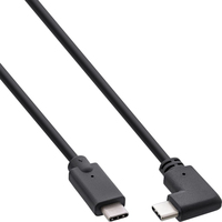 InLine® USB 3.2 Gen.2 Kabel, USB Typ-C Stecker/Stecker gewinkelt, schwarz, 0,3m (35707W)