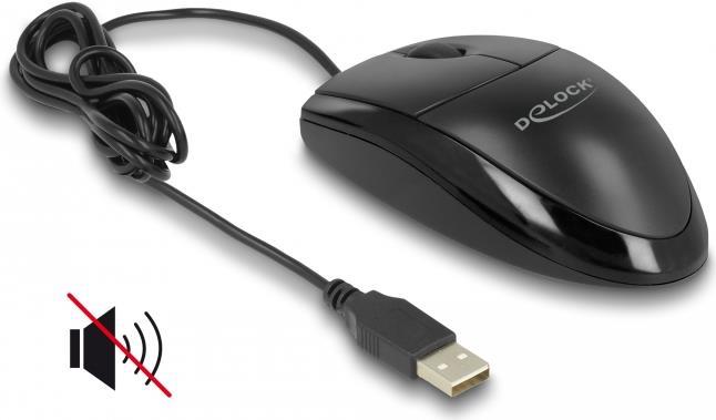 DELOCK Optische USB Desktop Maus # Lautlos