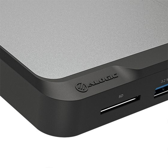 Alogic CD2 Dockingstation USB-C 2x DisplayPort Gigabit Ethernet 100 W Schwarz/Grau
