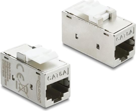 Delock Keystone Modul Kupplung RJ45 Buchse zu Cat.6A Metall silber (90989)