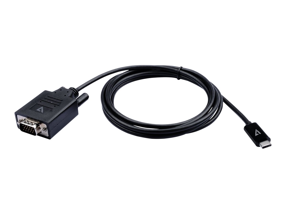 V7 V7UCVGA-2M USB-C zu VGA Videoadapterkabel 2 m Schwarz
