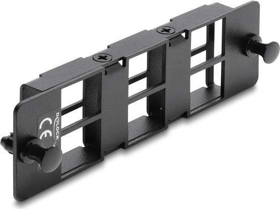 Delock Adapter Panel für Keystone Module 6 Port schwarz 19" HD Patchpanel 67508
