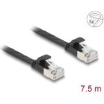 Delock RJ45 Flachband Patchkabel Stecker zu Cat.6A 7.5 m schwarz (81168)