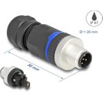 Delock M12 Steckverbinder A-kodiert 5 Pin Stecker zur Montage mit Schraubanschluss (60534)