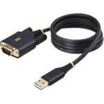 StarTech.com 3ft (1m) USB to Serial Adapter Cable, Interchangeable DB9 Screws/Nuts, COM Retention, USB-A to DB9 RS232, FTDI IC, Level-4 ESD Protection, Windows/macOS/ChromeOS/Linux (1P3FFCB-USB-SERIAL)