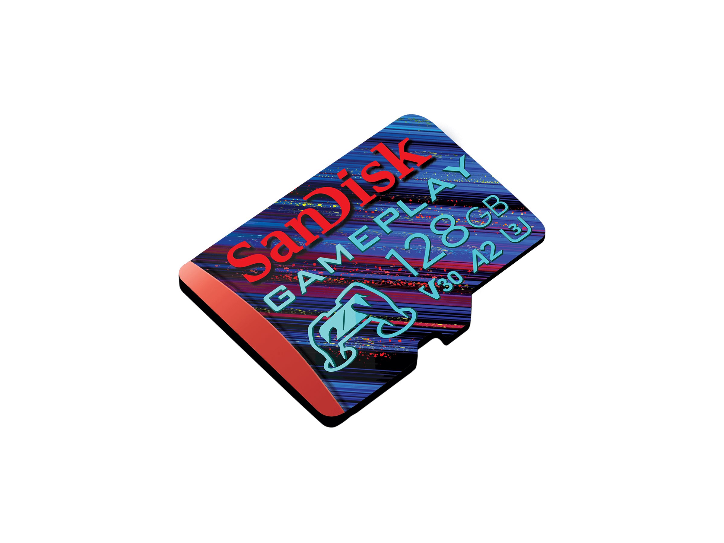 SanDisk GamePlay microSDXC UHS-I Speicherkarte 128 GB 190/130 MB/s A2 V30 U3 Blau, Rot