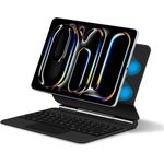 ESR iPad Pro 13 Zoll (M4, 2024) Hülle mit Tastatur, Tastaturhülle mit Einzustellendem Magnetständer, Hoch-/Erhöhter Modus, Abnehmbare Schutzhülle, Rebound 360 Serie, Grau