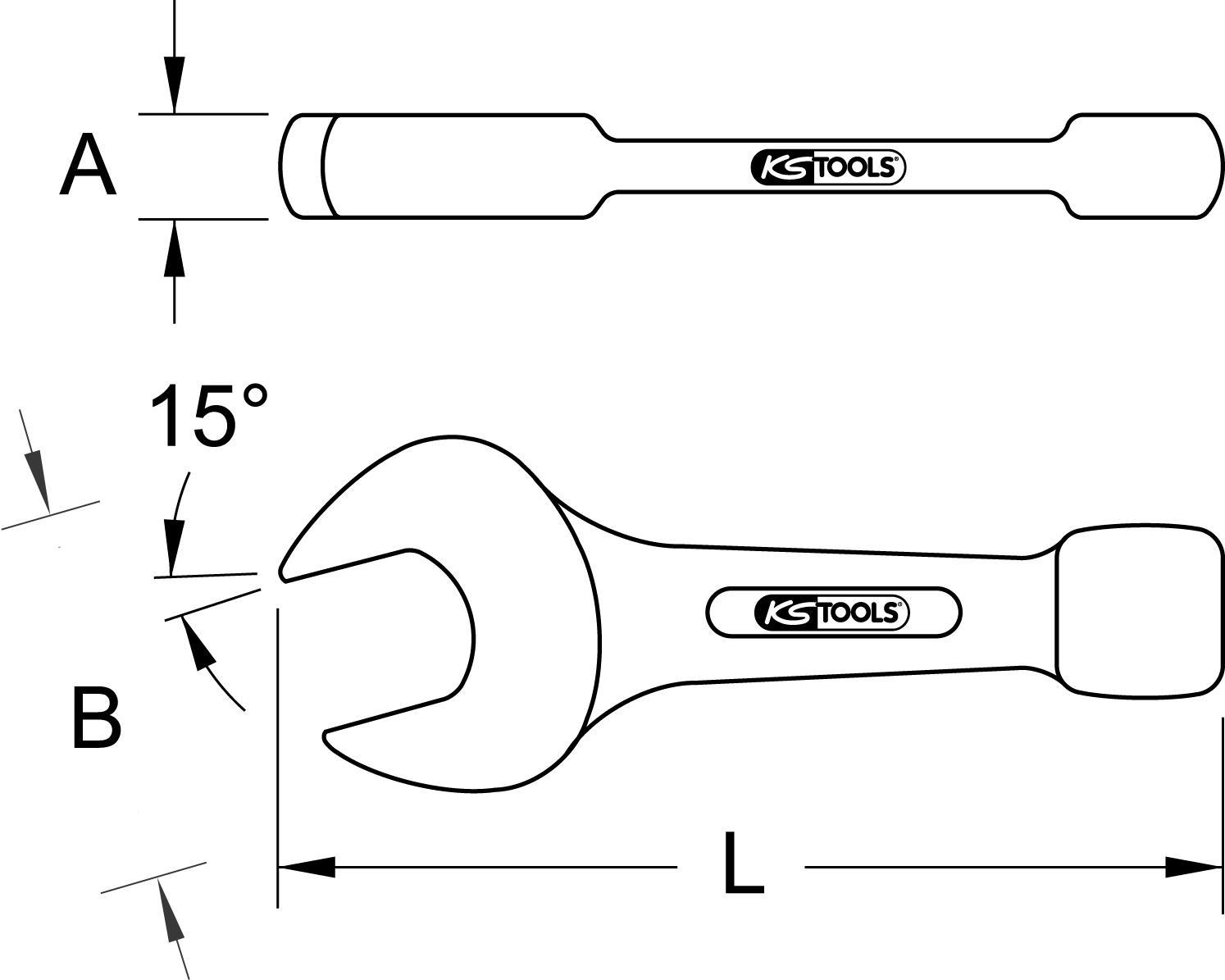 KS TOOLS Werkzeuge-Maschinen GmbH Schlag-Maulschlüssel, 1.3/4 (517.2256)