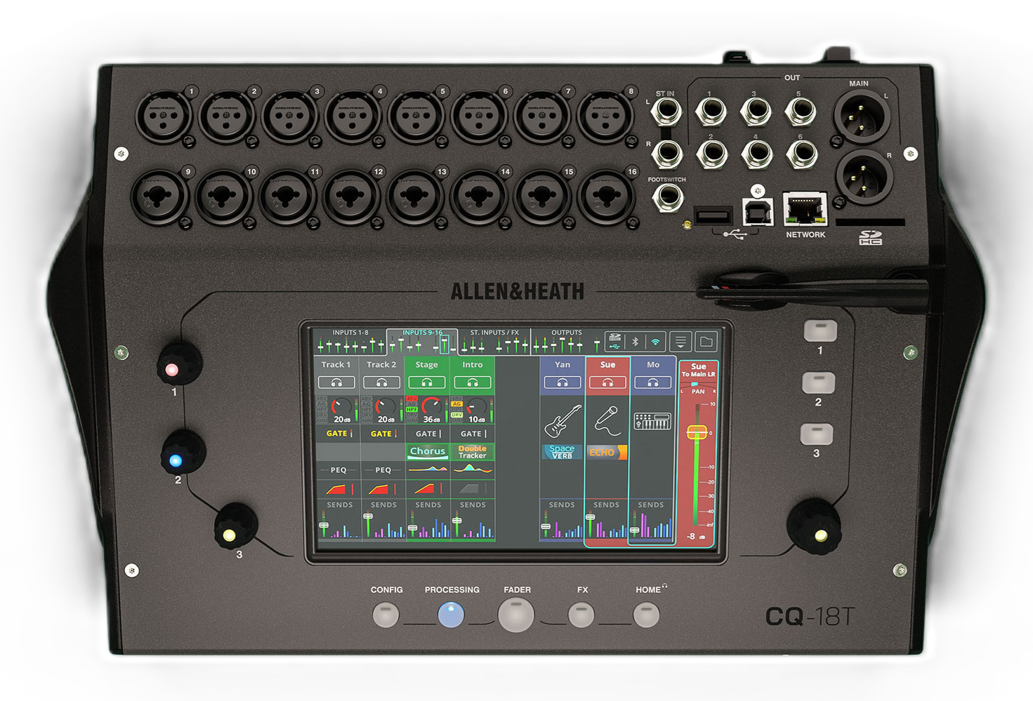 Allen & Heath CQ-18T 18-Kanal Audio-Mixer Schwarz