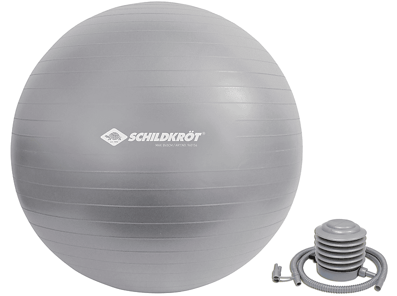 SCHILDKRÖT Gymnastikball, Durchmesser: 650 mm, silber vielseitiges Trainingsgerät, rubust, in Anti-Burst Qualität, - 1 Stück (960156)