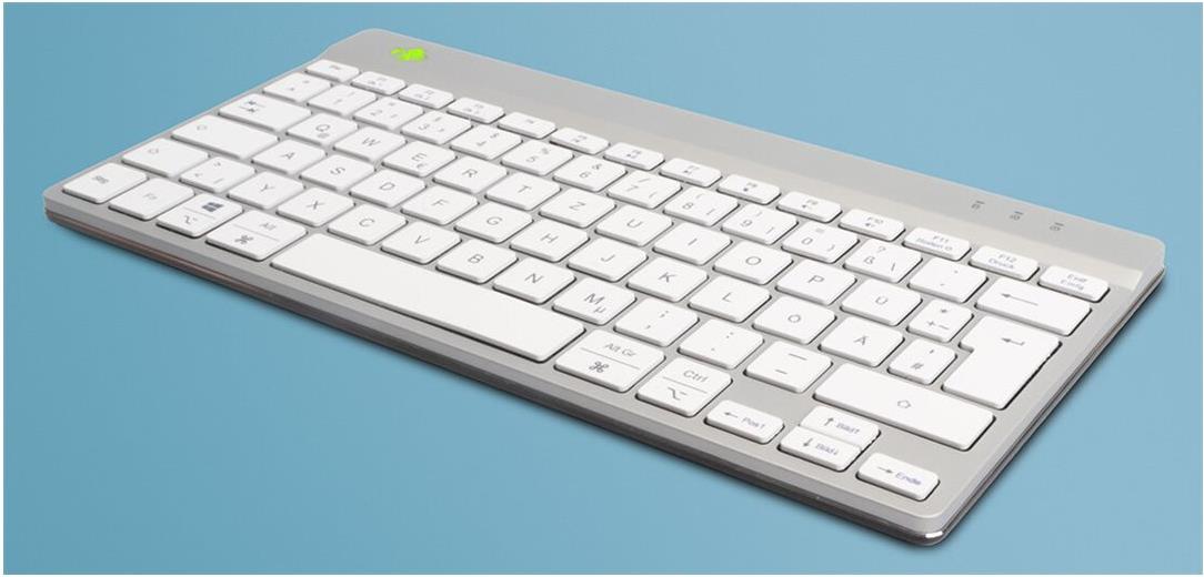 R-Go Compact Break Tastatur USB-C QWERTZ Deutsch Weiß