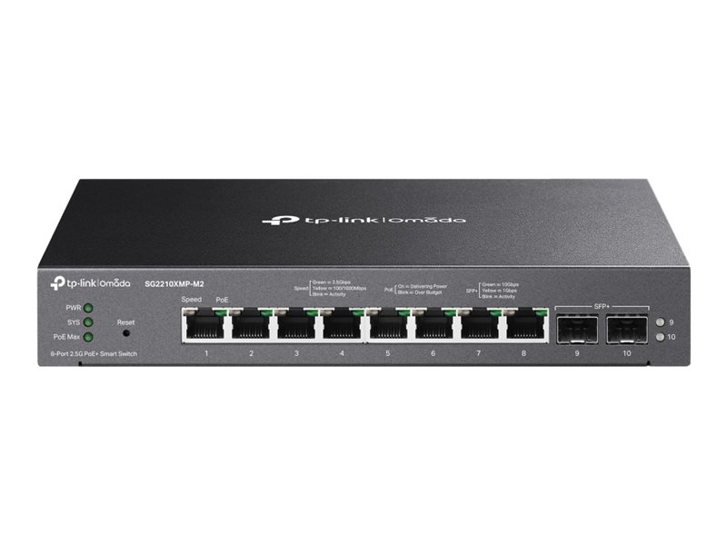 TP-Link Omada SG2210XMP-M2 8-Port 2.5G PoE+ Smart Switch 2x 10G SFP+ Schwarz